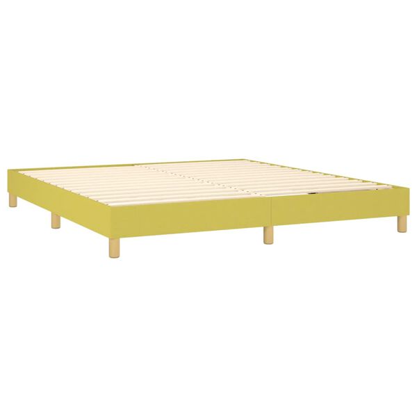 vidaXL Boxspringbett mit Matratze Gr&uuml;n 180x200 cm Stoff