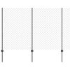 vidaXL Maschendrahtzaun mit Pfosten 10 x 1,6 m PVC-beschichteter Stahl