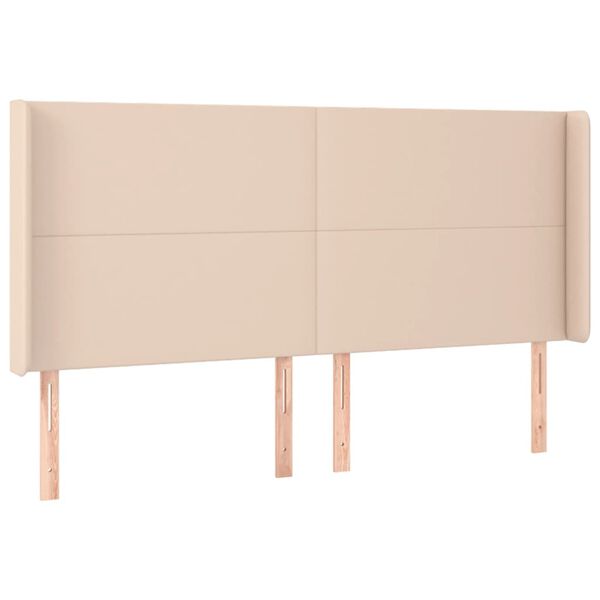vidaXL Kopfteil mit Ohren Cappuccino-Braun 183x16x118/128cm Kunstleder