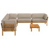vidaXL Sofa Set mit Kissen Uni 6 pcs Taupe Massivholz Akazie