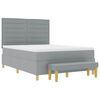 vidaXL Boxspringbett mit Matratze Hellgrau 160 x 200 cm Stoff