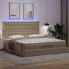 vidaXL Ottoman-Bett mit Matratzen LEDs Cappuccino 200x200cm Kunstleder