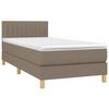 vidaXL Boxspringbett mit Matratze & LED Taupe 90x190 cm Stoff