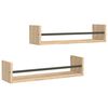 vidaXL Wandregale mit Stangen 2 Stk. Sonoma-Eiche 60x16x14 cm