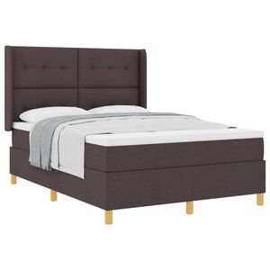 vidaXL Boxspringbett mit Matratze Dunkelbraun 140 x 190 cm Stoff