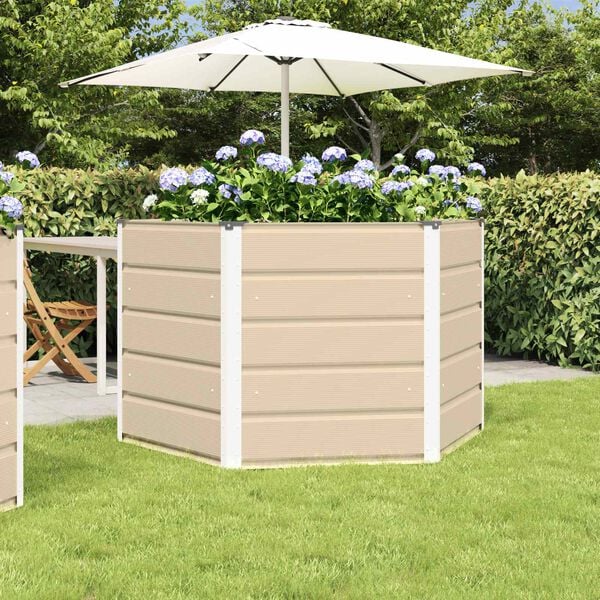 vidaXL Pflanzk&uuml;bel Elfenbein 129 x 129 x 75 cm Stahl