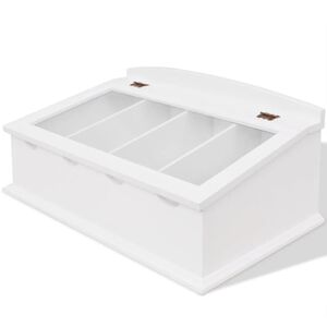 vidaXL Besteckschublade MDF Wei&szlig; Barocker Stil