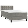 vidaXL Boxspringbett mit Matratze Hellgrau 90x200 cm Samt