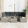 vidaXL Sofa Set mit Kissen 7 pcs Hellgrau Poly Rattan
