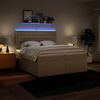 vidaXL Boxspringbett mit Matratze Creme 200x200 cm Stoff