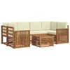 vidaXL Sofagarnituren 7 pcs Natur und Creme Massivholz Akazie