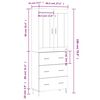 vidaXL Highboard Wei&szlig; 69,5x34x180 cm Holzwerkstoff