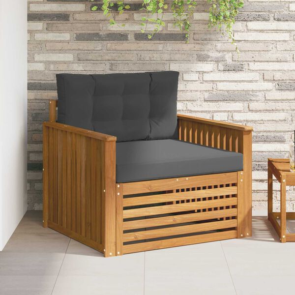 vidaXL Outdoor-Sofagarnitur Massives Akazienholz und Polyester Natur