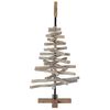 vidaXL Weihnachtsbaum mit St&auml;nder Braun 90 cm Massivholz Teak