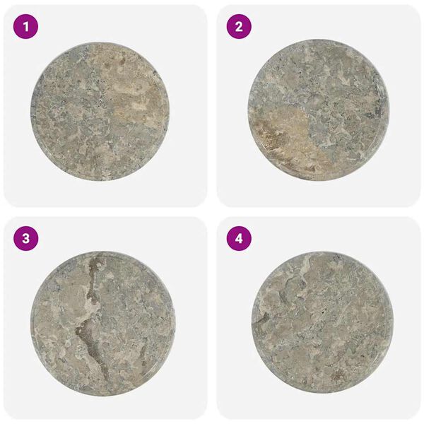 vidaXL Tischplatte Grau Ø40x2,5 cm Marmor