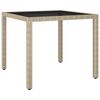 vidaXL 5-tlg. Garten-Essgruppe Poly Rattan und Hartglas Beige