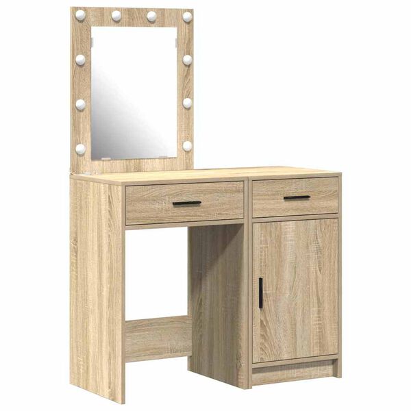 vidaXL Schminktisch mit T&uuml;r 2 pcs Braun 50 x 41 x 135 cm Holzwerkstoff