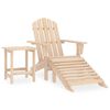 vidaXL Adirondack-Gartenstuhl mit Fu&szlig;st&uuml;tze & Tisch Massivholz Tanne