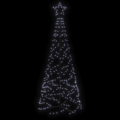 vidaXL LED-Weihnachtsbaum Kegelform Kaltweiß 200 LEDs 70x180 cm