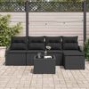 vidaXL Sofa Set mit Kissen 6 pcs Schwarz Poly-Rattan