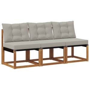 vidaXL 3 stk. Outdoor Mittelsofa Massivholz Akazie und Textilene Stoff