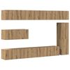 vidaXL 7-tlg. TV-Schrank-Set Wandmontage Artisan-Eiche Holzwerkstoff