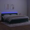 vidaXL Boxspringbett mit Matratze & LED Dunkelgr&uuml;n 200x200 cm Samt