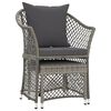 vidaXL 2-tlg. Garten-Lounge-Set mit Kissen Grau Poly Rattan