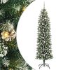 vidaXL K&uuml;nstlicher schlanker Weihnachtsbaum Gr&uuml;n und Wei&szlig; 240 cm