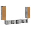 vidaXL TV-Wandregal-Set Wandmontiert 4 pcs Beton Grau Holzwerkstoff