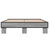 vidaXL Bettgestell Grau Sonoma 120x190 cm Holzwerkstoff und Metall