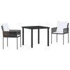 vidaXL Garten Essgruppe 3 Stk. Braun und Schwarz PE-Rattan