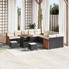 vidaXL Garten-Sofa-Set mit Kissen 13 pcs Schwarz und Creme