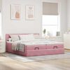 vidaXL Ottoman-Bett mit Matratzen & LEDs Rosa 200x200 cm Samt