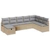 vidaXL Sofa Set mit Kissen 8 pcs Beige und Hellgrau Poly-Rattan