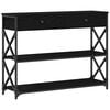 vidaXL Konsole Tisch mit Regal Schwarz Eichen-Optik 100 x 28 x 75 cm
