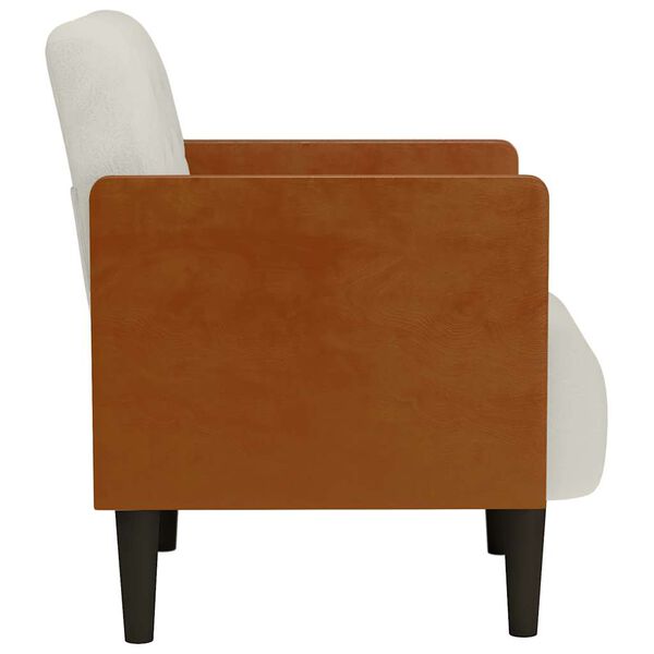 vidaXL Sessel mit Armlehnen Creme 55 cm Samt