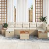 vidaXL Garten-Sofa-Set mit Kissen mit Speicher 8 pcs Beige Poly-Rattan