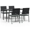 vidaXL 5-tlg. Garten-Essgruppe mit Kissen Poly Rattan und Stahl