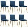 vidaXL Esszimmerst&uuml;hle 6 Stk. Blau Stoff