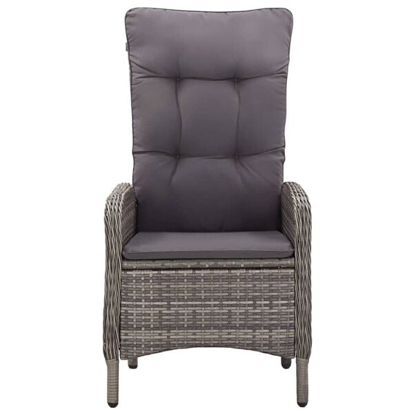 vidaXL 11-tlg. Garten-Essgruppe Poly Rattan Grau