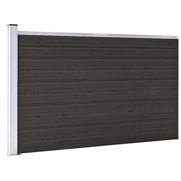 vidaXL Zaunelement WPC 175x105 cm Schwarz