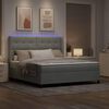vidaXL Boxspringbett mit Matratze mit LED Hellgrau 180 x 200 cm Samt