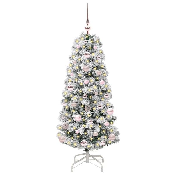 vidaXL K&uuml;nstlicher klappbarer Weihnachtsbaum Gr&uuml;n und Wei&szlig; 120 cm