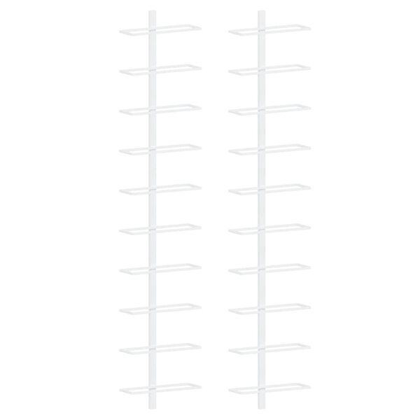 vidaXL Wand-Weinregale f&uuml;r 10 Flaschen 2 Stk. Wei&szlig; Metall