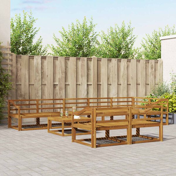 vidaXL Outdoor-Sofagarnitur 9 pcs Natur Massivholz Akazie