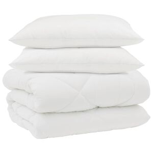 vidaXL Winterbettdecke mit Kissen 3 pcs Wei&szlig; Mikrofaser