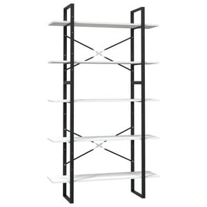 vidaXL B&uuml;cherregal 5 F&auml;cher Wei&szlig; 100x30x175 cm Massivholz Kiefer