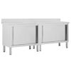 vidaXL Arbeitsschr&auml;nke mit Schiebet&uuml;ren 2 Stk. 200x50x(95-97) cm Edelstahl