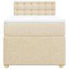 vidaXL Boxspringbett mit Matratze Creme 100x200 cm Stoff